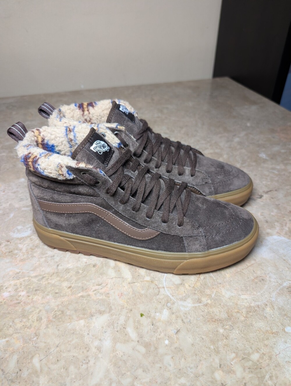 Vans Brown Gum Suede SK8-Hi MTE -1 High Top Sneakers Shoes Men Size 10.5 No Box